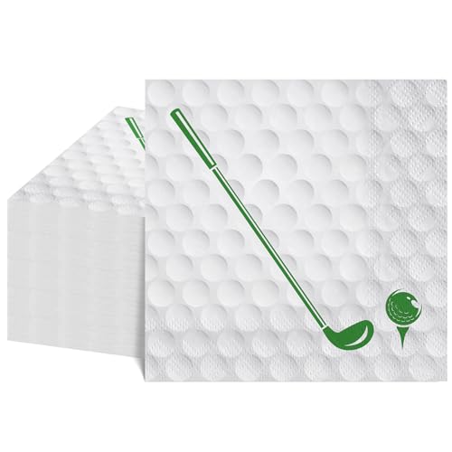 NatNarr 100 Pcs Golf Napkins Master Cocktail Napkins Disposable Golf Party Decorations for Hole in One Birthday Master Party