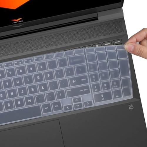 Image of Oaky Keyboard Cover for 2024 2023 HP Victus 15.6 inch FHD Gaming Laptop 15-FA , 15-FB Series & HP Victus 16.1 inch Waterproof Dust-Proof Ultra Thin Keyboard Skin Protector - Silicon Clear