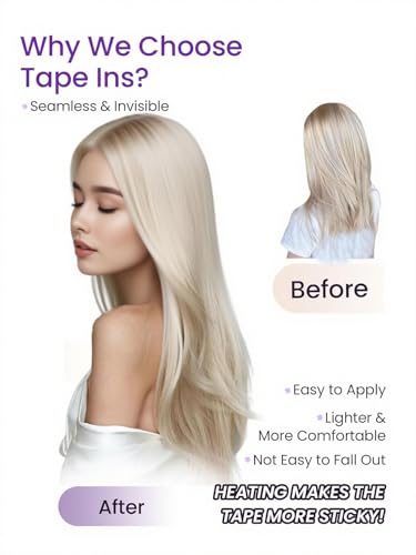 Image of LaaVoo Balayage Hair Extensions Tape in Real Human Hair Tape in Hair Extensions Brown to Caramel Blonde with Dark Brown Tapes on Extensions Invisible Hair 20 Inch 40pcs 100g