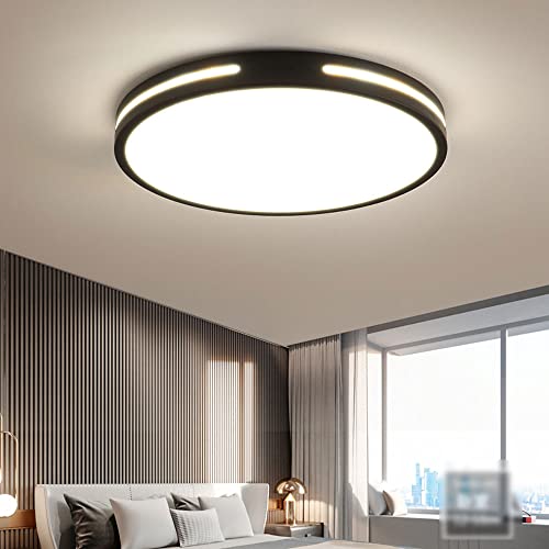 Luminaire de plafond ultra fin noir pour petits espaces bas