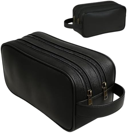 Necessaire Masculina Couro Legítimo Grande bolsa porta objeto via...