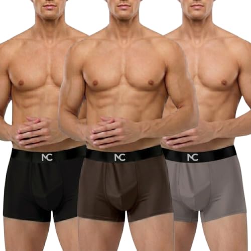 Image of Men's Microfiber Boxer Briefs for Men | Ultra Soft, Breathable, Moisture Wicking Stretch Trunks | Anti-Chafing Comfort | Elastic Waistband Pack of 3