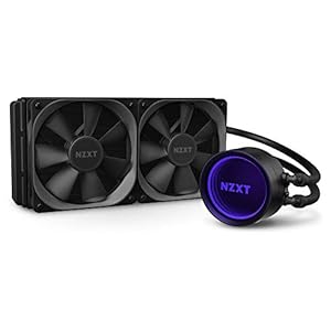 NZXT Kraken X53 240mm – RL-KRX53-01 – AIO RGB CPU Liquid Cooler – Rotating Infinity Mirror Design – Improved Pump-Powered By CAM V4-RGB Connector-Aer P 120mm Radiator Fans (2 Included), Black, X Gen 3