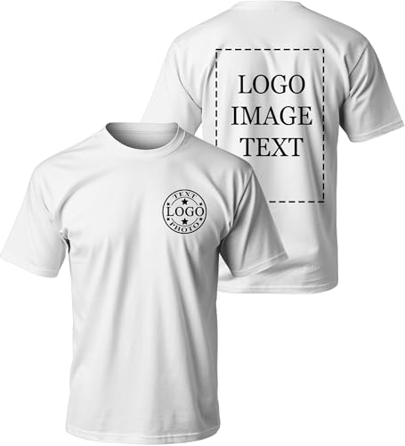 Custom T Shirts for Men Women,Customized T Shirts with Photo Logo Text,Personalized Shirts Front & Back Print