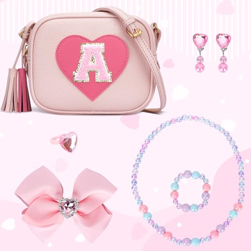 Image of KKXIU Birthday Gifts for Girls Initial Toddler Purse Cute Kids Crossbody Bag