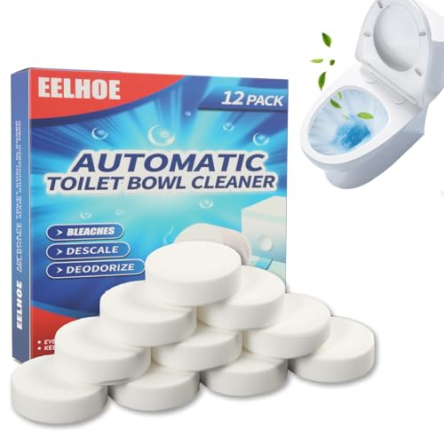 24 Pastillas Limpiadoras de Inodoros – Extra Fuertes contra la Cal y los Depósitos de Orina, Pastillas Limpiadoras para Cisternas e Inodoros, con Aroma Fresco y Espuma Automática