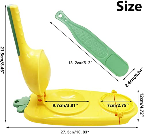 Nisterl 2 In 1 Dumpling Maker, Manual Dough Presser Dumpling Wrappers Press Wrapper, Kitchen Dumpling Making Tool, Household Automatic Dumpling Maker, Diy Dumpling Moulds (Yellow) #TOP2