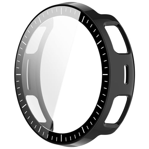 [CYBERGARAGE] For Amazfit Active 3 Premium �P�[�X Active3 �J�o�[ �t���ʋ����K���X �S�ʕی� �t���ی�P�[�X �P�F/�N���A �t�B�������(�u���b�N)