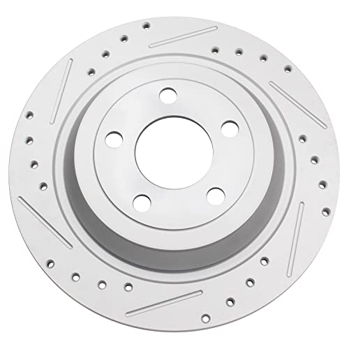 Image of TRQ Rear Performance Brake Pad & Rotor Kit, with Chemical Kit Ceramic Premium G-Coated Compatible with 2015-2022 Ford Mustang