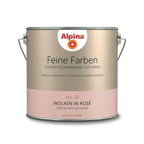 Alpina 2,5 L. Feine Farben, Farbwahl, Edelmatte Wandfarbe für Innen (No.23 Wolken in Rosé - Verträum