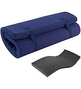 Mensu 高反発マットレス シングル 極厚10㎝ ベットマット 凹凸加工 体圧分散 敷布団 マットレス 防ダニ 抗菌防臭 おりたたみマットレス コンパクト カバー洗える ネイビー