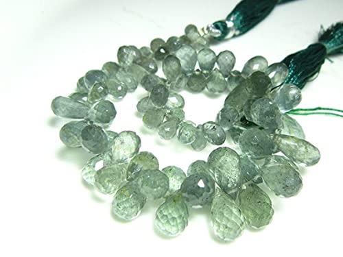Aigue-marine mousse naturelle 133 carats en gouttes facettées pour création bijoux