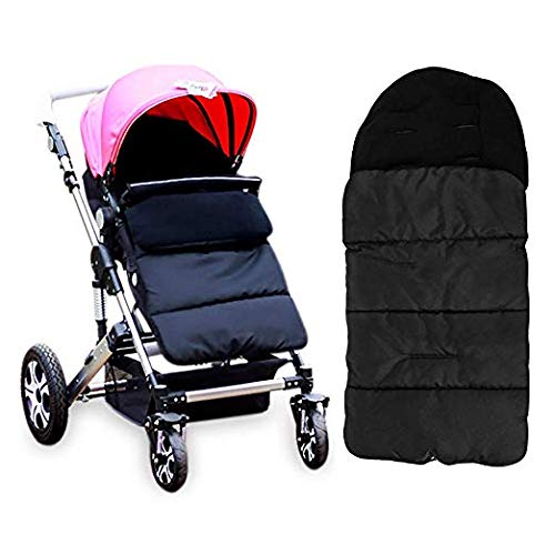 Diagtree Baby Sleeping Bag Universal 3 in 1 Stroller Annex Mat Footmuff Cover Stroller Bunting Bag Waterproof Windproof Cold-Proof Detachable (Black)