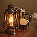 Vintage Rustic Accent Old Fashioned Electric Lantern Oil Lamp with Edison LED Bulb Bronze Rust Finish Nightstand Desk Table Lamps for Antique Designer Light Study Room Bedroom Theatre Prop