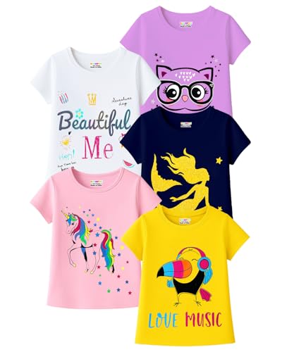 Image of Kuchipoo Girls Regular Fit Cotton T-Shirt