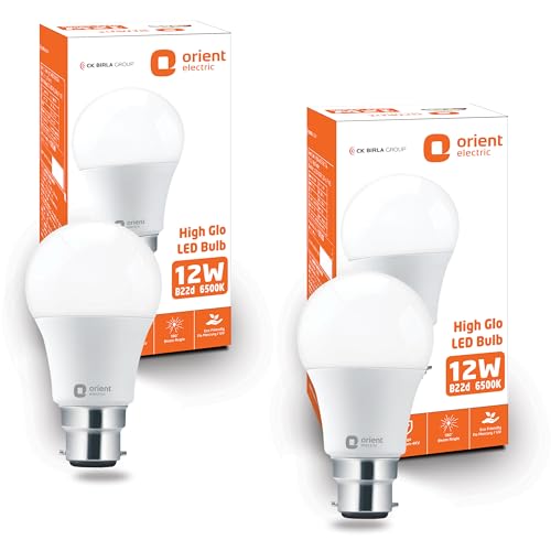 Orient Electric 12W High Glow LED bulb| 180-degree wide beam angle| Voltage surge protection up to 4...