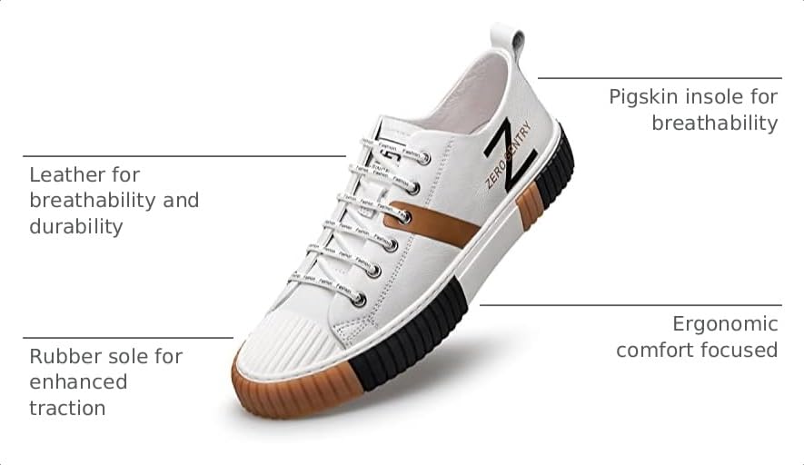 Image of ZRO Men's Leather Sneakers, Casual and Fashion Shoes for Men'S03300