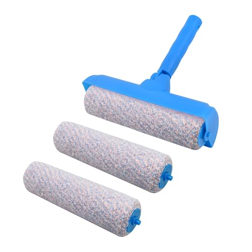Nichiyo 4 Pcs 10 Inch Ceiling Paint Roller with Shield Adjustable Head No Drip Kit Without Splatter Paint Brush for Painting Ceilings Walls (EL01142-3)