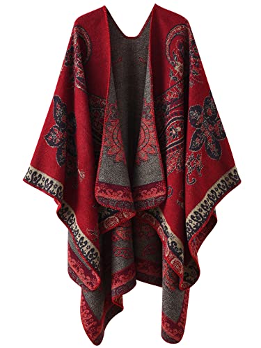 Comilaka Poncho Estola Capa de Mujer Cárdigan de Punto Manta Capas Bufanda Chal Grande Elegante para Invierno
