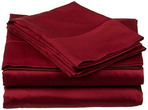 4 PCs Sheet Set, 100% Cotton, 600 Thread Count, 6" Deep Pocket of