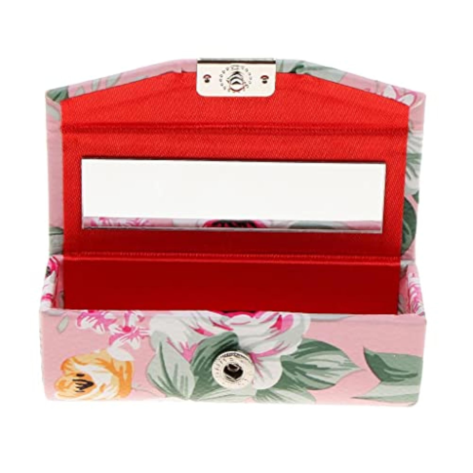 Leather Jewelry Makeup Lipstick Holder Case with Mirror