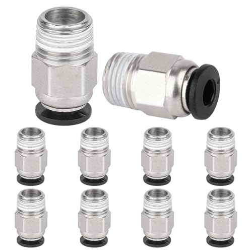 PC4-M10 Stecker,PC4-M10 Pneumatik Steckverbinder,PTFE Tube Quick Push Fitting for Extruder 3D Printers(10 Stück)