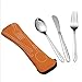 Ordate 3 Stück Edelstahlbesteck Reise Outdoor Picknick Camping Edelstahl mit Einem Orangefarb, Service für 1