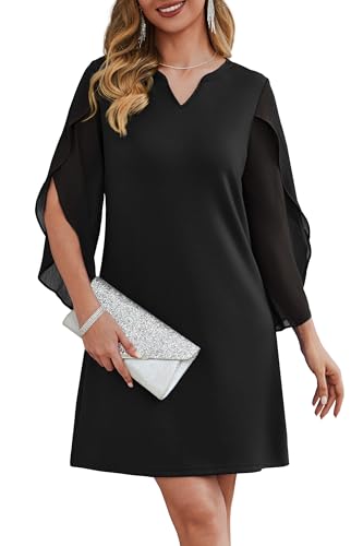 RUMIA Cocktail Dresses for Women Chiffon Sleeve Wedding Guest Dress (XS-3XL)4