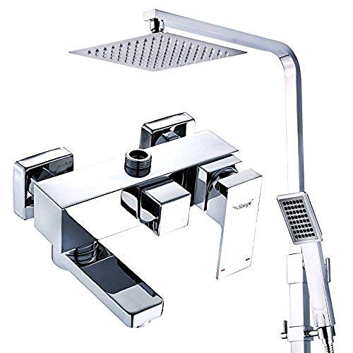 Ensemble de douche cuivre chromé avec robinet moderne de luxe et colonne de douche classique