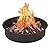 OUSHENG 36 Inch Round Fire Pit Ring Insert for Outside Wood Burning, 39 Inch Outer Large Solid Steel Firepit Liner for Above or In-Ground Outdoor DIY Camping Garden Patio Backyard