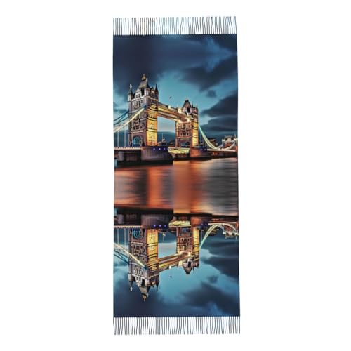 Écharpe sensation cachemire Tower Bridge à pompons, accessoire premium