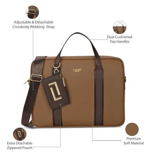 Image of Lavie Luxe Women's Delicaff 1C Laptop Handbag for Women | Fits upto 14 inch Laptop | Laptop Bag for Work | Ladies purse | Stylish Shoulder Bag | Gift for Women