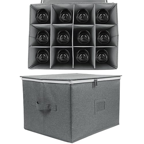 Qezodsx 1 x Aufbewahrungsbox für Weinglas, Aufbewahrungsbox, faltbar, 42,5 x 32 x 27 cm