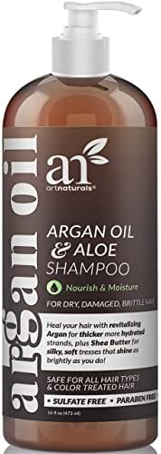 Artnaturals Moroccan Argan Oil Shampoo - (16 Fl Oz / 473ml) - Moisturizing, Volumizing Sulfate Free Shampoo for Women, Men and Teens - Used for Colored and All Hair Types, Anti-Aging Hair Care