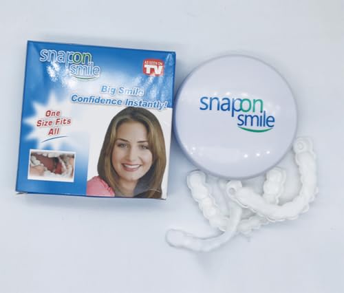 Generic Snap On Veneers Teeth for Men and Women - Moldable False Teeth and Dentures Replacement Kit for Missing Teeth, with Teeth Grinding Guard, Best Whitening Strips and Fake Braces for Bad Teeth