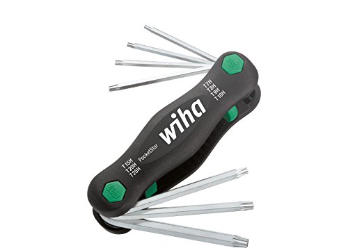 Wiha Multitool PocketStar® TORX® Tamper Resistant (met boring) 7-delig (25128), met een druk op de knop, snelle toegang, als lengte- en dwarsgreep inzetbaar, veilig opgeborgen, all-in-one gereedschap