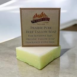 Pure Beef Tallow Soap Bar, (Single Bar) Grass Fed and Finished - Face, Body and Hair - Cleans, Moisturizes, Soothes, and Hydrates. Natural and Organic