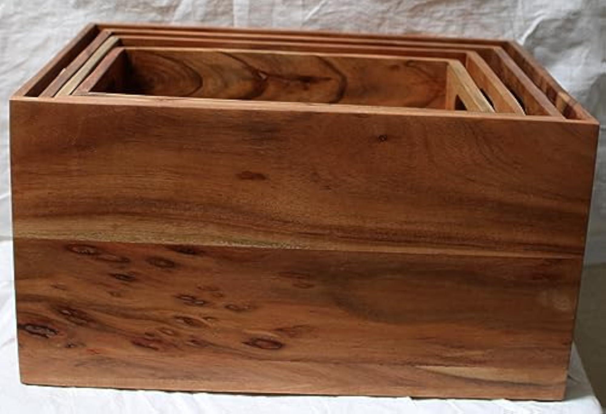 Burnt Umber Stained Wooden Crate for Rustic Decor