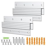 Pawfly 2 Pairs 6 Inch Aluminum French Cleat Hangers, 60 Lbs Heavy Duty Z Bar Hanging Hardware with Bubble Level for Picture Mirror Wall Mount