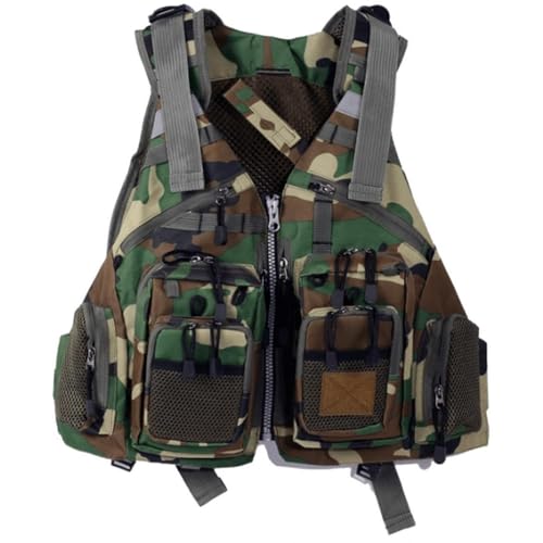 Chaleco de Kayak diseño ingeniería Pesca Organización optimizada río con Tejido Nylon para Trucha Río Corriente Pesca Mosca Uso(Green,XXL)