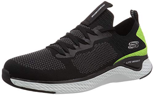 Image of Skechers SOLAR FUSE, Men's Solar Fuse, Black (Black Mesh/Pu/Lime Trim Bklm), 8 UK (42 EU)