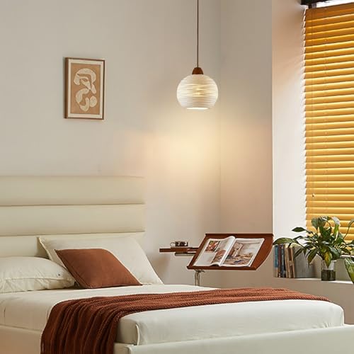 Suspension minimaliste moderne blanche avec douille E27 et globe céramique pour salon - 6