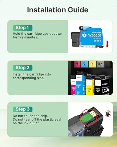 Image of LC506XL Ink Cartridges Black Replacement for Brother LC506 LC506XL Ink Cartridges for Brother Printer LC 506 XL High Yield work for Brother MFC-J4355DW MFC-J4555DW MFC-J4557DW Printer (2 Pack, Black)