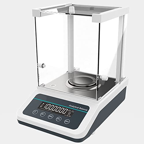Balanza analítica electrónica de 220 g/0,1 mg, balanza de pesaje de precisión digital, balanza de miligramos digital, balanza electrónica de laboratorio de alta precisión con panel táctil, para labora Cover