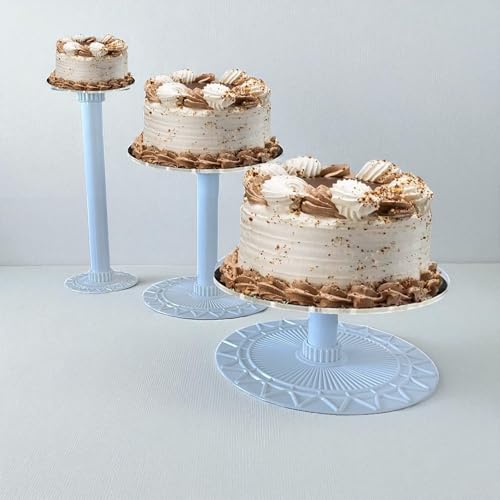 3 Tier White Wedding Cake Stand Set - Sturdy Round