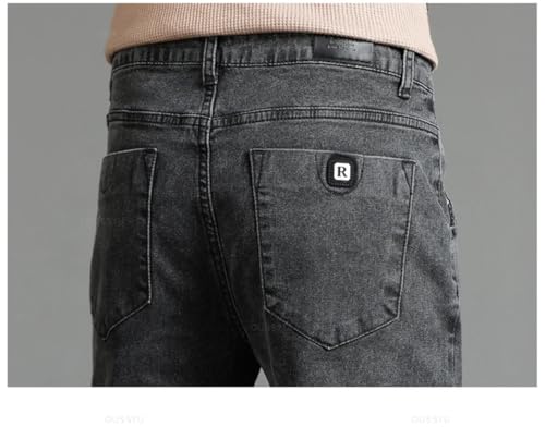 Men Classic Jeans Slim Skinny Vintage Blue Streetwear Biker Party Long Trousers Black gray9 324