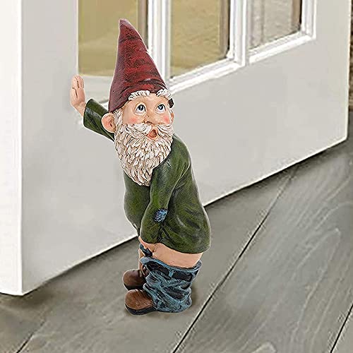 Garden Gnomes Ornaments, Waterproof Resin Funny Garden Gnome Statue Ornaments, Garden Gnome Outdoor Decoration for Patio Yard Lawn Porch (15cm)