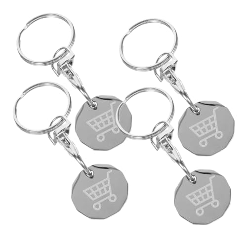 CANIGHT Llavero con Ficha para Carrito de La Compra 4 Unidades para Familias Y
