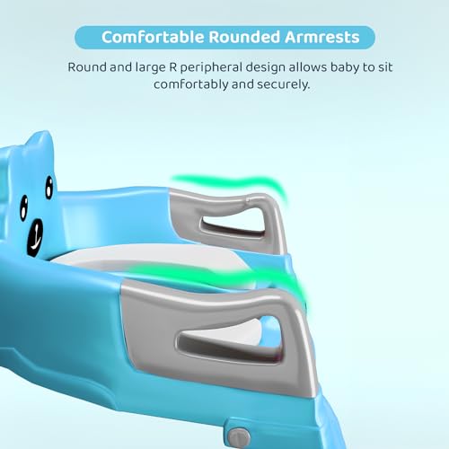 Image of StarAndDaisy Potty Seat for Kids 1-3 Years | Toilet Seat for Kids with Height Adjustable & Removable Soft Cushion, Fits All Western Toilets seat (Blue-Grey)