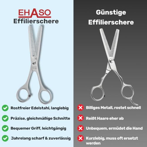 EHASO doppelseitige Effilierschere, 13,5cm 25er Zahnung